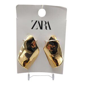 Zara Gold-Tone Abstract Earrings With Stud Backing For Women 4736 READ ME